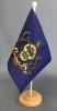 Pennsylvania Tisch-Fahne aus Stoff mit Holzsockel | 22.5 x 15 cm