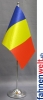 Rumänien Tisch-Fahne DeLuxe ohne Ständer | 15.5  x 24 cm