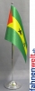 Sao Tome & Principe Tisch-Fahne DeLuxe ohne Ständer | 15.5  x 24 cm