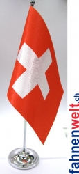 Schweiz Tisch-Fahne DeLuxe ohne Ständer | 15.5  x 24 cm