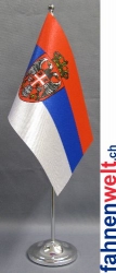 Serbien Tisch-Fahne DeLuxe ohne Ständer | 15.5  x 24 cm