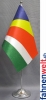 Seychellen Tisch-Fahne DeLuxe ohne Ständer | 15.5  x 24 cm
