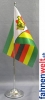 Simbabwe Tisch-Fahne DeLuxe ohne Ständer | 15.5  x 24 cm