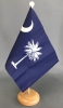 South Carolina Tisch-Fahne aus Stoff mit Holzsockel | 22.5 x 15 cm
