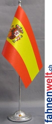 Spanien mit Wappen Tisch-Fahne DeLuxe ohne Ständer | 15.5  x 24 cm