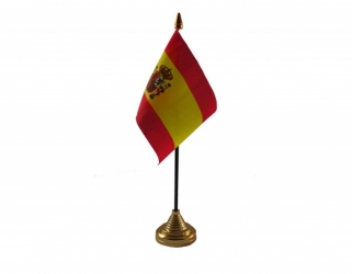 Spanien mit Wappen Tisch-Fahne gedruckt | 10 x 15 cm