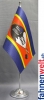 Königreich von Swasiland / Eswatini Tisch-Fahne DeLuxe ohne Ständer | 15.5  x 24 cm
