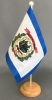 West Virginia Tisch-Fahne aus Stoff mit Holzsockel | 22.5 x 15 cm