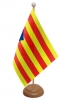Katalonien Unabhängigkeit Tisch-Fahne aus Stoff mit Holzsockel | 15 x 22.515 cm
