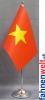 Vietnam Tisch-Fahne DeLuxe ohne Ständer | 15.5  x 24 cm