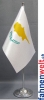 Zypern Tisch-Fahne DeLuxe ohne Ständer | 15.5  x 24 cm