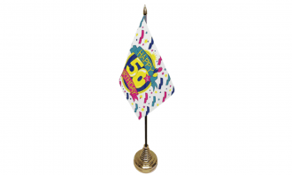 Happy Birthday 50 Tisch-Fahne gedruckt | 10 x 15 cm