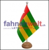 Togo Tisch-Fahne aus Stoff mit Holzsockel | 22.5 x 15 cm