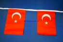Fahnenkette Türkei gedruckt aus Stoff | 30 Fahnen 15 x 22.5 cm 9 m lang