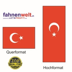 TÜRKEI Fahne in Top-Qualität gedruckt im Hoch- und Querformat | diverse Grössen