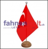 Türkei Tisch-Fahne aus Stoff mit Holzsockel | 22.5 x 15 cm