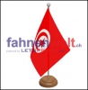 Tunesien Tisch-Fahne aus Stoff mit Holzsockel | 22.5 x 15 cm