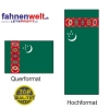 TURKMENISTAN Fahne in Top-Qualität gedruckt im Hoch- und Querformat | diverse Grössen
