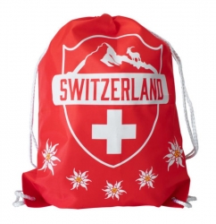 Sportbeutel Schweiz / Switzerland Namenszug und Kreuz | 34 x 45 cm