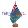 Tuvalu Tisch-Fahne aus Stoff mit Holzsockel | 22.5 x 15 cm
