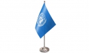 UNO / Vereinte Nationen Tisch-Fahne DeLuxe ohne Ständer | 15.5  x 24 cm