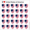 Aufkleber USA in Wappenform 30 Stück auf Bogen | ca. 12.5 x 12.5 cm
