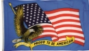 USA Proud to be American | Stolz ein Amerikaner zu sein Fahne gedruckt | 90 x 150 cm