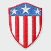 Patch Sticker zum aufbügeln USA-Wappen Stars and Stripes | 7.5 x 9 cm