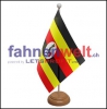 Uganda Tisch-Fahne aus Stoff mit Holzsockel | 22.5 x 15 cm