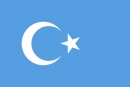 50% Uigurische Unabhängigkeitsbewegung Fahne in Top-Qualität gedruckt im Querformat 150 x 90 cm