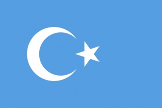 50% Uigurische Unabhängigkeitsbewegung Fahne in Top-Qualität gedruckt im Querformat 150 x 90 cm