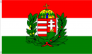 Ungarn mit Wappen Fahne aus Stoff | 60 x 90 cm