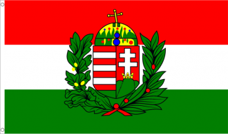 Länderfahne Ungarn mit Wappen | Grösse ca. 90 x 150 cm