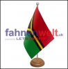 Vanuatu Tisch-Fahne aus Stoff mit Holzsockel | 22.5 x 15 cm