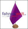 Violette Tisch-Fahne aus Stoff mit Holzsockel | 22.5 x 15 cm