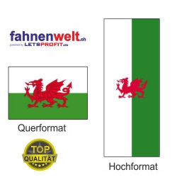 WALES Fahne in Top-Qualität gedruckt im Hoch- und Querformat | diverse Grössen