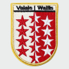 Patch Sticker zum aufbügeln Wallis Wappen unten rund | 6 x 8 cm