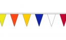Stoff Wimpelkette mit 6 verschiedenen Farben gedruckt | 24 Wimpel 17 x 24 cm 10 m lang