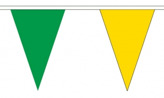 Stoff Wimpelkette grün und gelb gedruckt | 54 Wimpel 20 x 30 cm 20 m lang