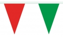 Stoff Wimpelkette rot und grün gedruckt | 54 Wimpel 20 x 30 cm 20 m lang