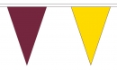 Stoff Wimpelkette rotbraun und gelb gedruckt | 54 Wimpel 20 x 30 cm 20 m lang