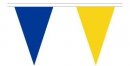 Stoff Wimpelkette blau gelb gedruckt | 54 Wimpel 19 x 30 cm 20 m lang