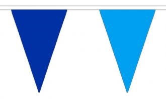 Stoff Wimpelkette dunkelblau und hellblau gedruckt | 54 Wimpel 20 x 30 cm 20 m lang