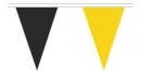 Stoff Wimpelkette gelb schwarz gedruckt | 54 Wimpel 19 x 30 cm 20 m lang