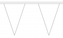 Stoff Wimpelkette weiss (weisser als Standardkette)  aus Multi-Flag | 54 Wimpel 20 x 30 cm 20 m lang