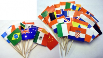 37 Internationale Mini-Fahnen mit diversen Ländern | 30 x 40 mm