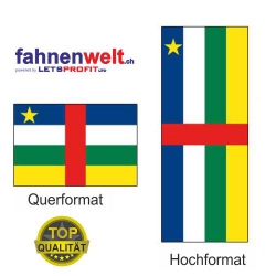 ZENTRALAFRIKANISCHE REPUBLIK Fahne in Top-Qualität gedruckt im Hoch- und Querformat | diverse Grösse