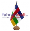 Zentralafrikanische Republik Tisch-Fahne aus Stoff mit Holzsockel | 22.5 x 15 cm