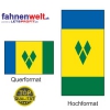 SAINT VINCENT Fahne in Top-Qualität gedruckt im Hoch- und Querformat | diverse Grössen